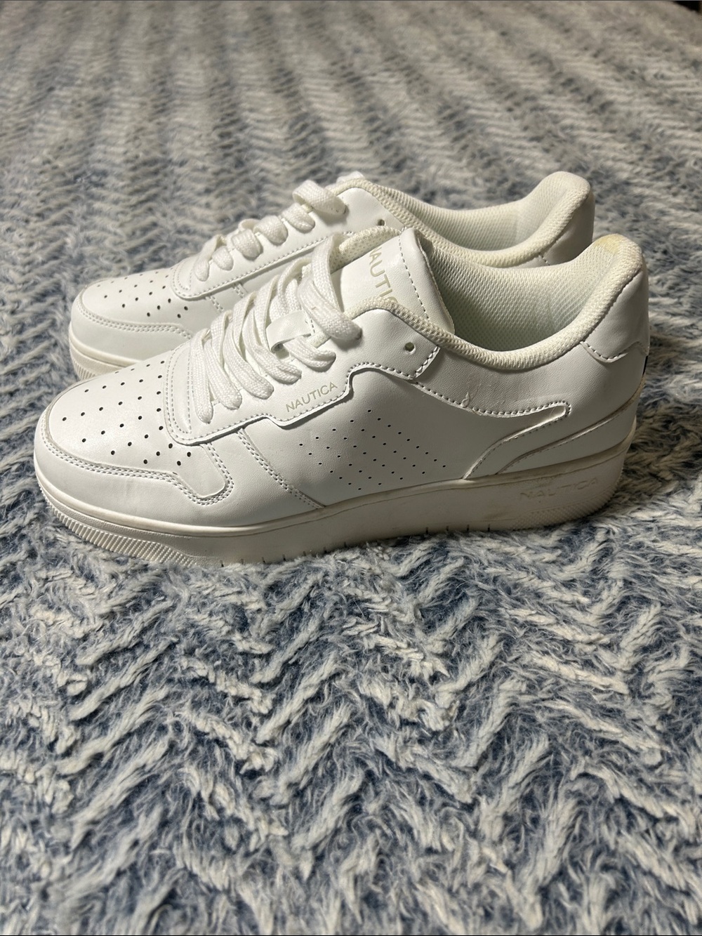 Nautica Men's Stafford Low-Top White Leather Sneakers